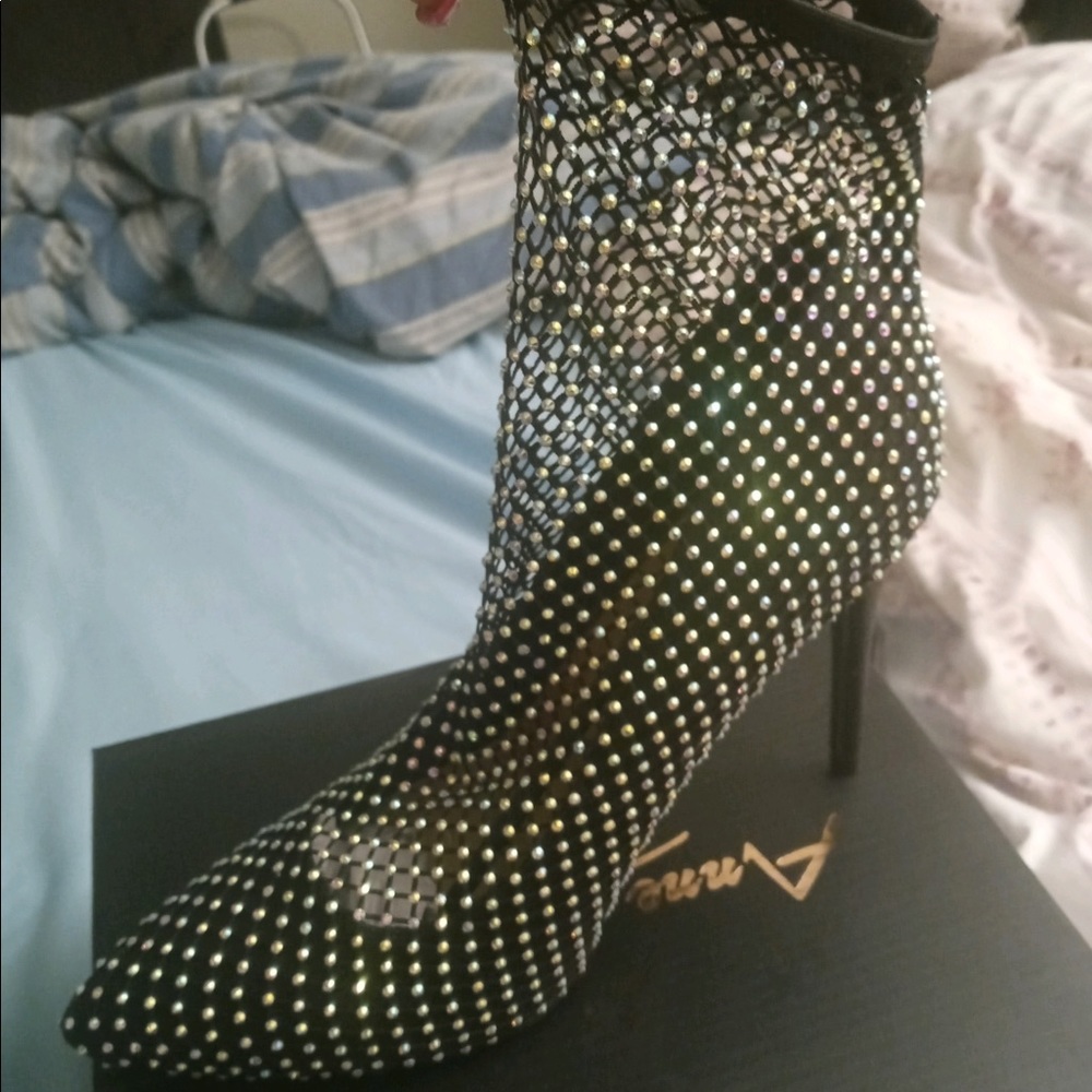 Beaded Black Heels